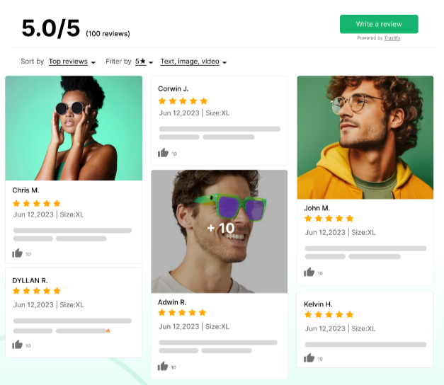 Trustify can help store that add social proof with reviews and testimonials.