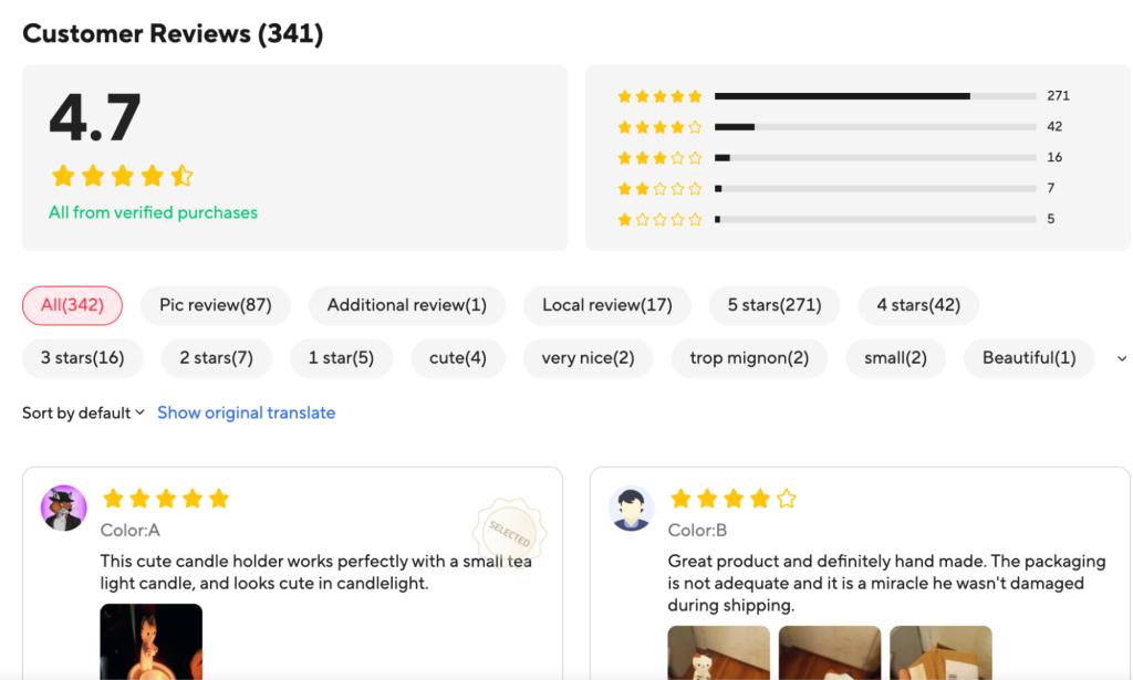 AliExpress has become a top online shopping site Product Review Examples