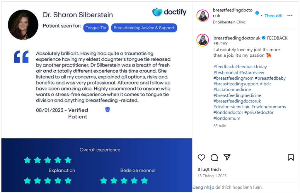 Social Media Testimonials Example of Doctify.