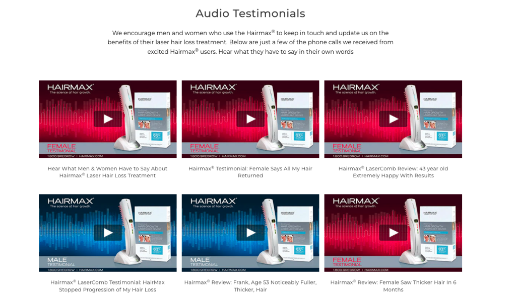 Audio Testimonials Example of Hairmax.