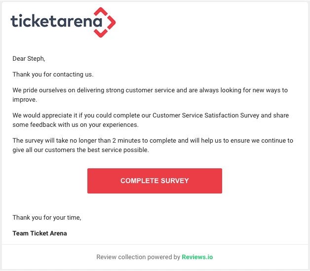 Ticketarena was leaving reviews straightforwardly