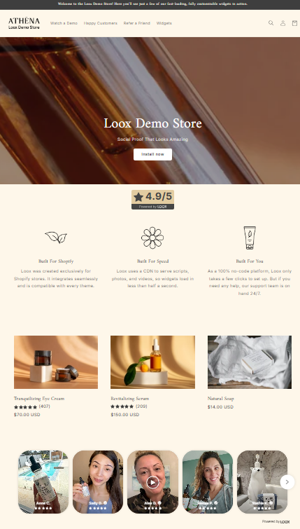 Demo Store of Loox