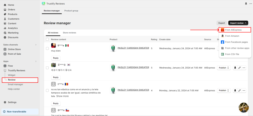 How to Import Reviews from AliExpress to Shopify Using Trustify