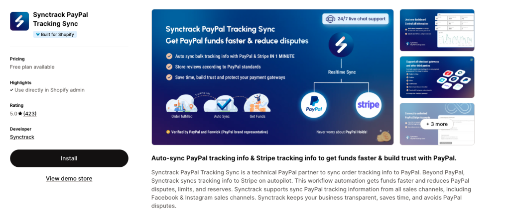 Synctrack Order Tracking
