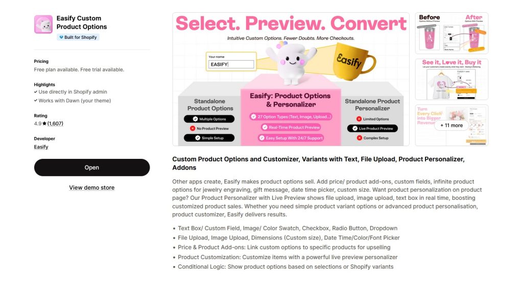 Easify Product Options