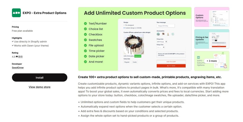 EXPO – Extra Product Options