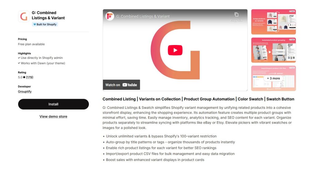 G: Combined Listings & Variant
