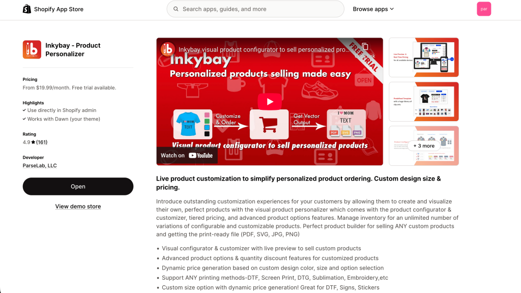 Inkybay ‑ Product Personalizer